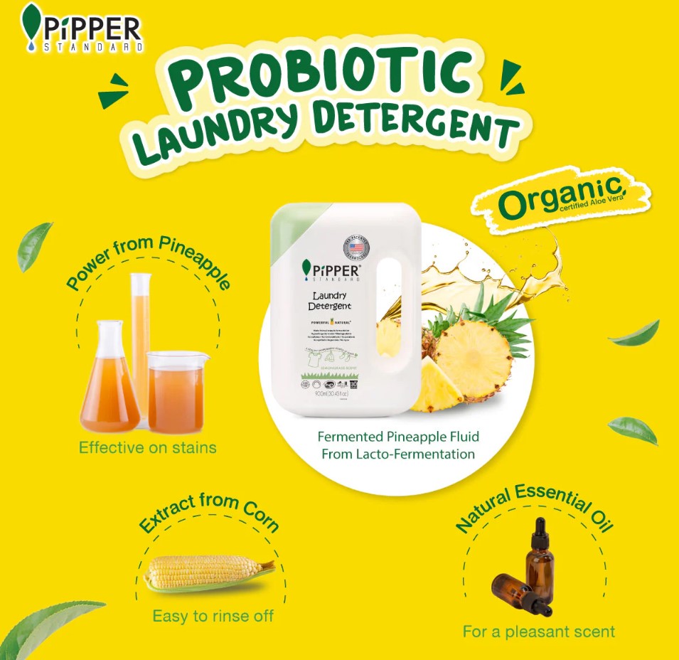 (Bundle of 2) Pipper Standard Laundry Detergent 900ml + FREE GIFT